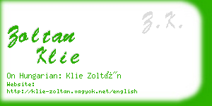 zoltan klie business card